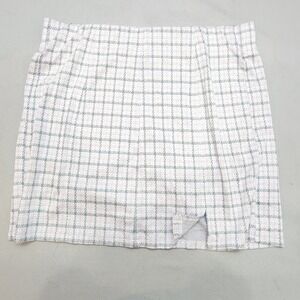 American Eagle Plaid Mini Skirt Size L G Beige Pink‎ Gray Pockets Slit